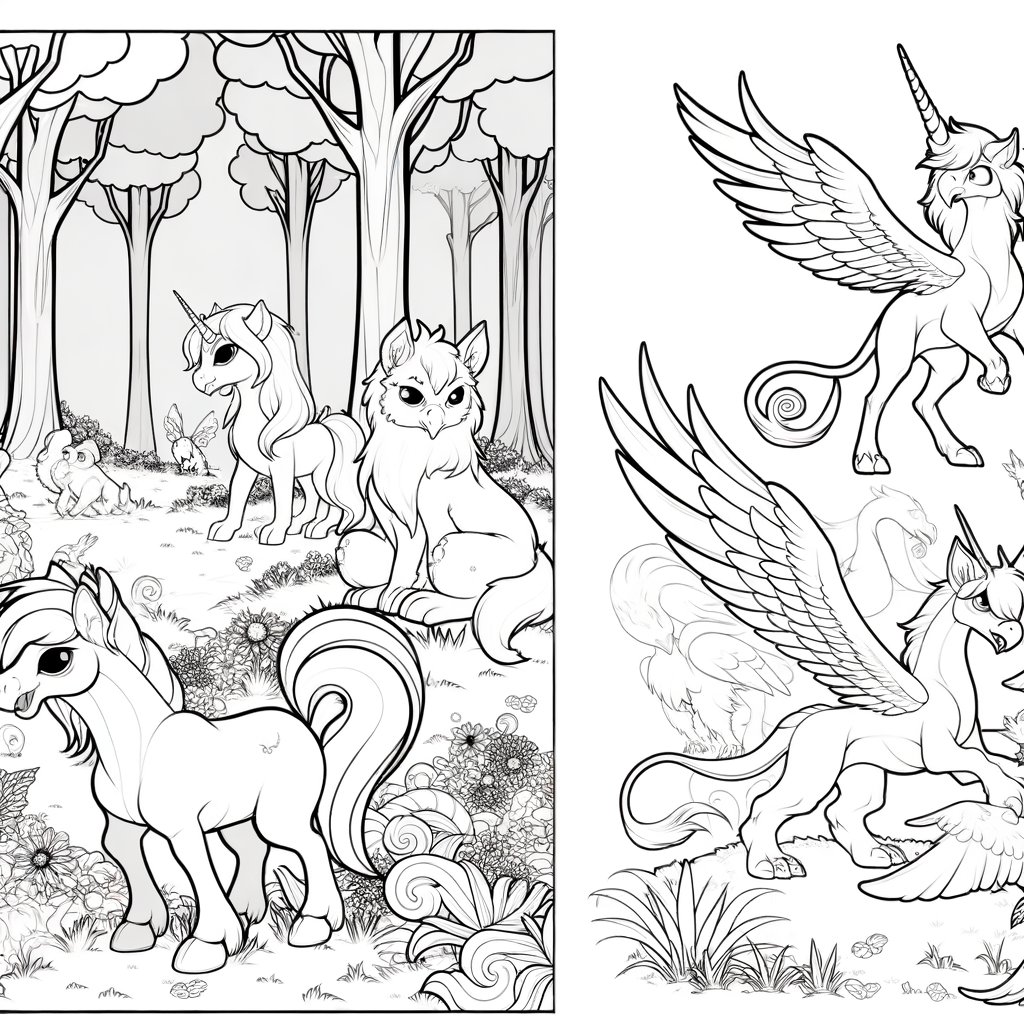 Cute Animals Coloring Book Color